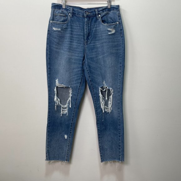 BLANK NYC The Rivington High-Rise Tapered Distressed Jeans sz 31 - Picture 1 of 14